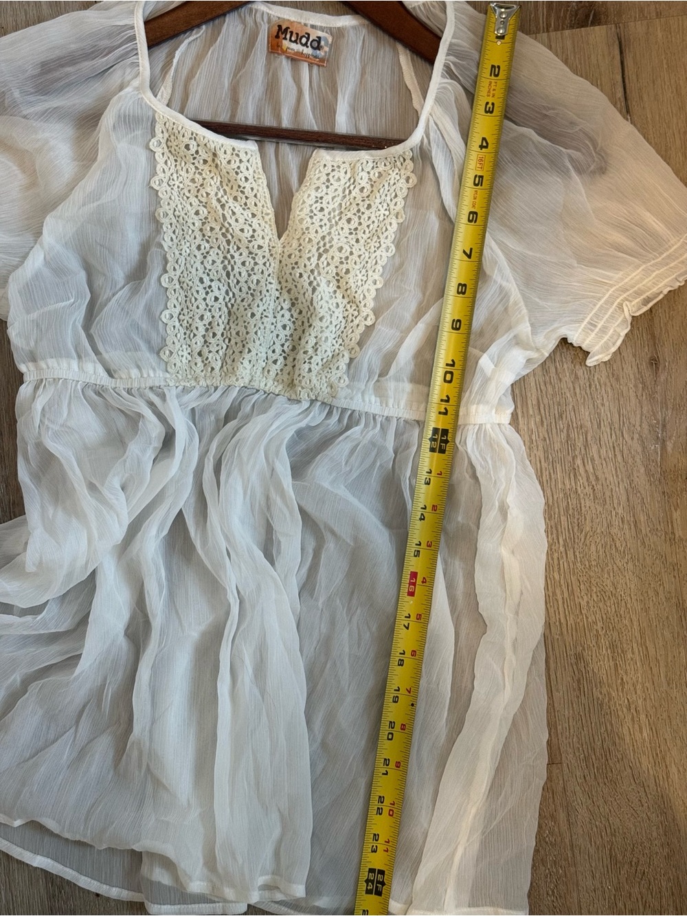 vintage Y2K Mudd brand white milkmaid babydoll top - Picture 7 of 7